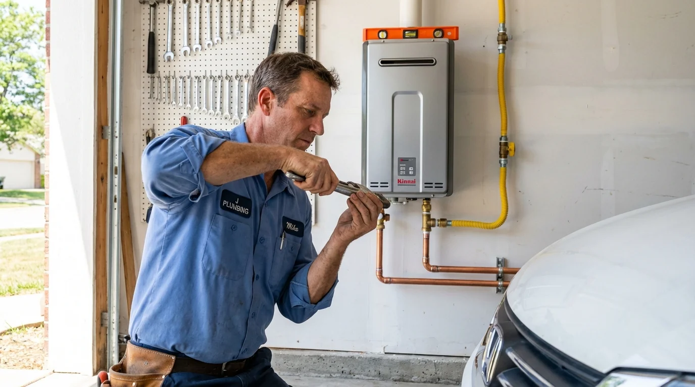 Tankless water heater installation by a Johns Plumbing LLC plumber in Endicott